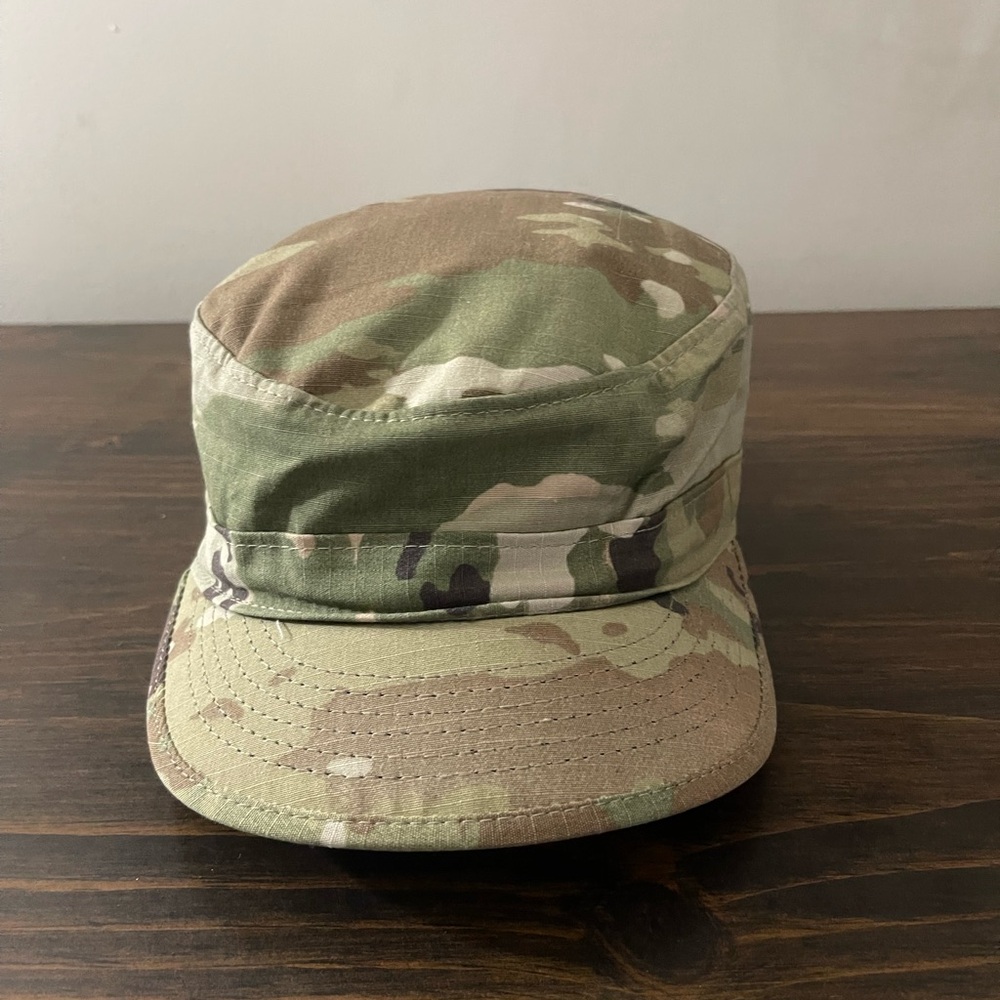 (D) US Military Issue OCP Camouflage Patrol Cadet Cap Hat Size 7 1/8 NWOTS !